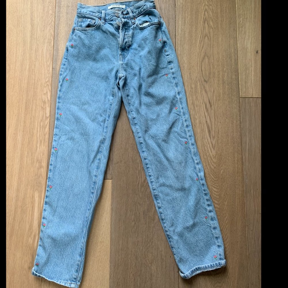 Pink Flower Detail Pacsun Jeans